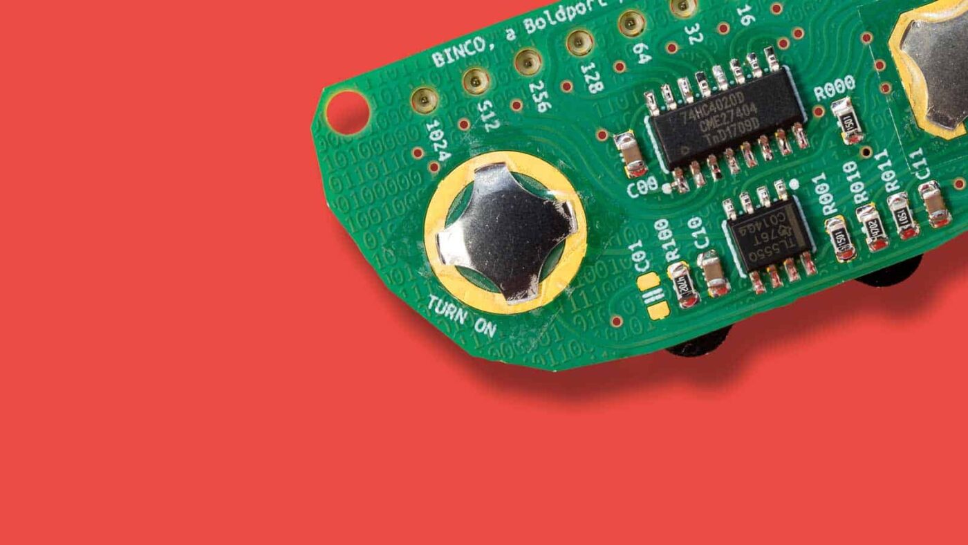 This is BINCO, one of my projects that was manufactured by Eurocircuits. The 1s and 0’s ‘fill’ made the files huge and complex to the point where the Visualizer timed out after a couple of hours. But Eurocircuits were kind enough to not tell me about all the issues that I now know about, or charge me more for it!