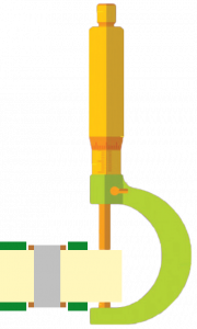 Graphic of Where to Measure PCb hickness