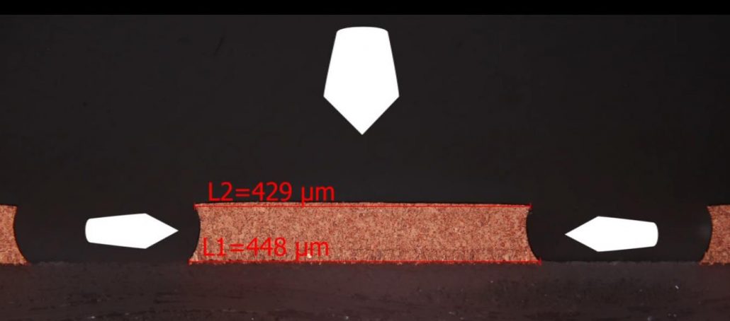 Image of a Cross Section of a Copper Track